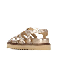Carmela women's gold sandal with buckle