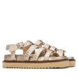Carmela women's gold sandal with buckle