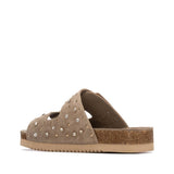 Carmela women's taupe denim sandal with buckle
