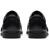 Clarks boys' black leather lace-up school shoe