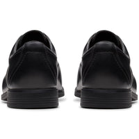 Clarks boys' black leather lace-up school shoe