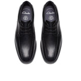 Clarks boys' black leather lace-up school shoe