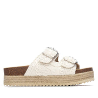 Refresh women's beige denim sandal with buckle