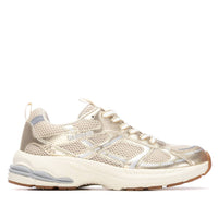 Refresh women's gold mesh lace-up trainer