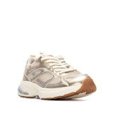 Refresh women's gold mesh lace-up trainer