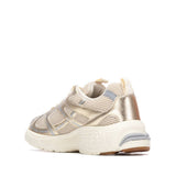 Refresh women's gold mesh lace-up trainer
