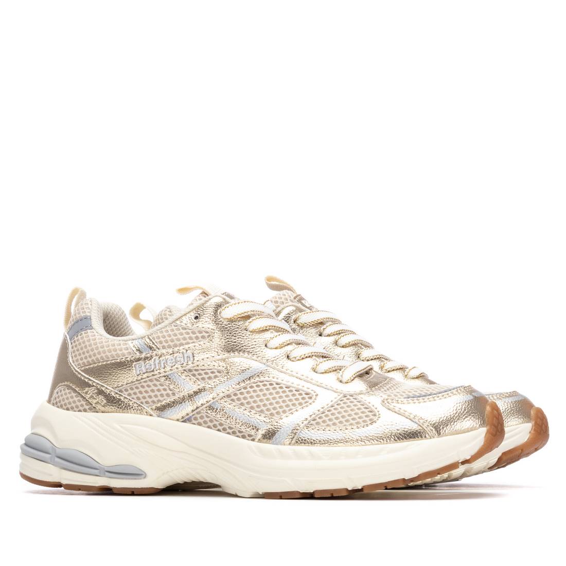 Refresh women's gold mesh lace-up trainer