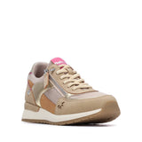 Refresh women's beige mesh lace-up trainer