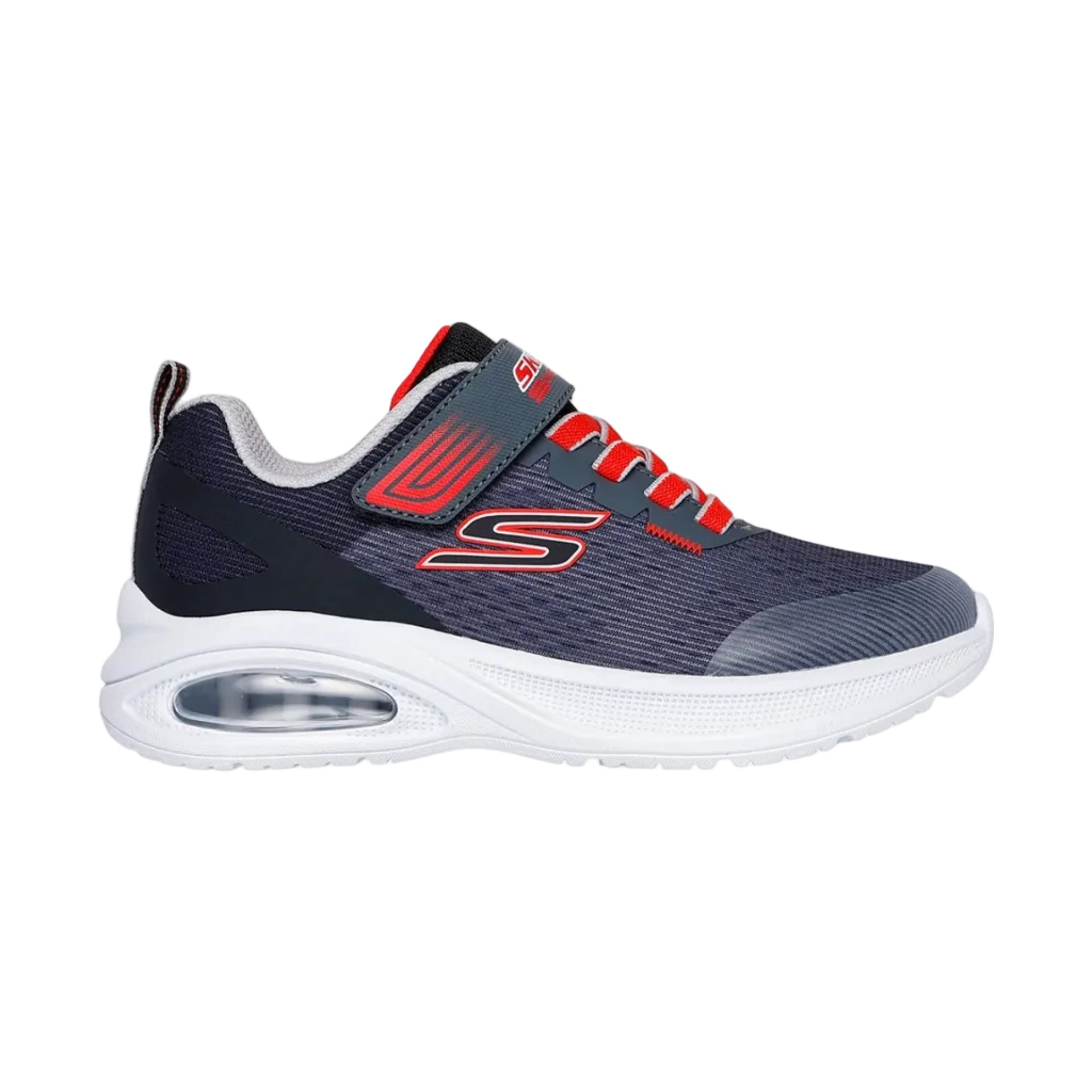 Skechers kids' black and charcoal mesh lace-up trainer
