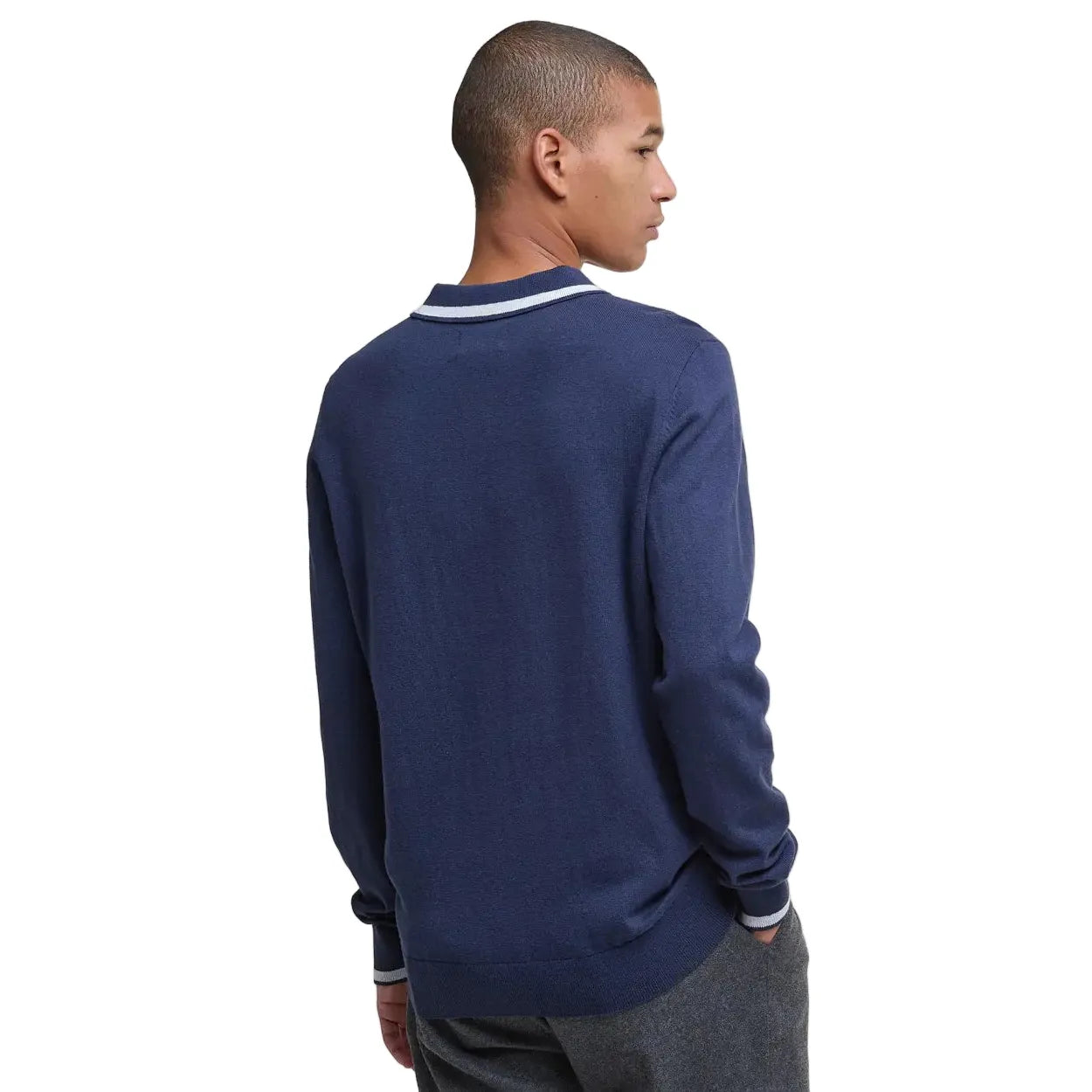 Barbour Mens Polo Shirt Rocton Knitted Navy
