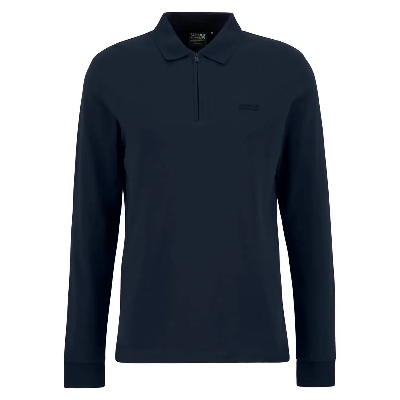 Barbour International Mens Polo Shirt Innes LS Interlock Navy
