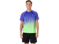 Asics Mens Road Fade SS Top Cobalt Burst/Illuminate Green
