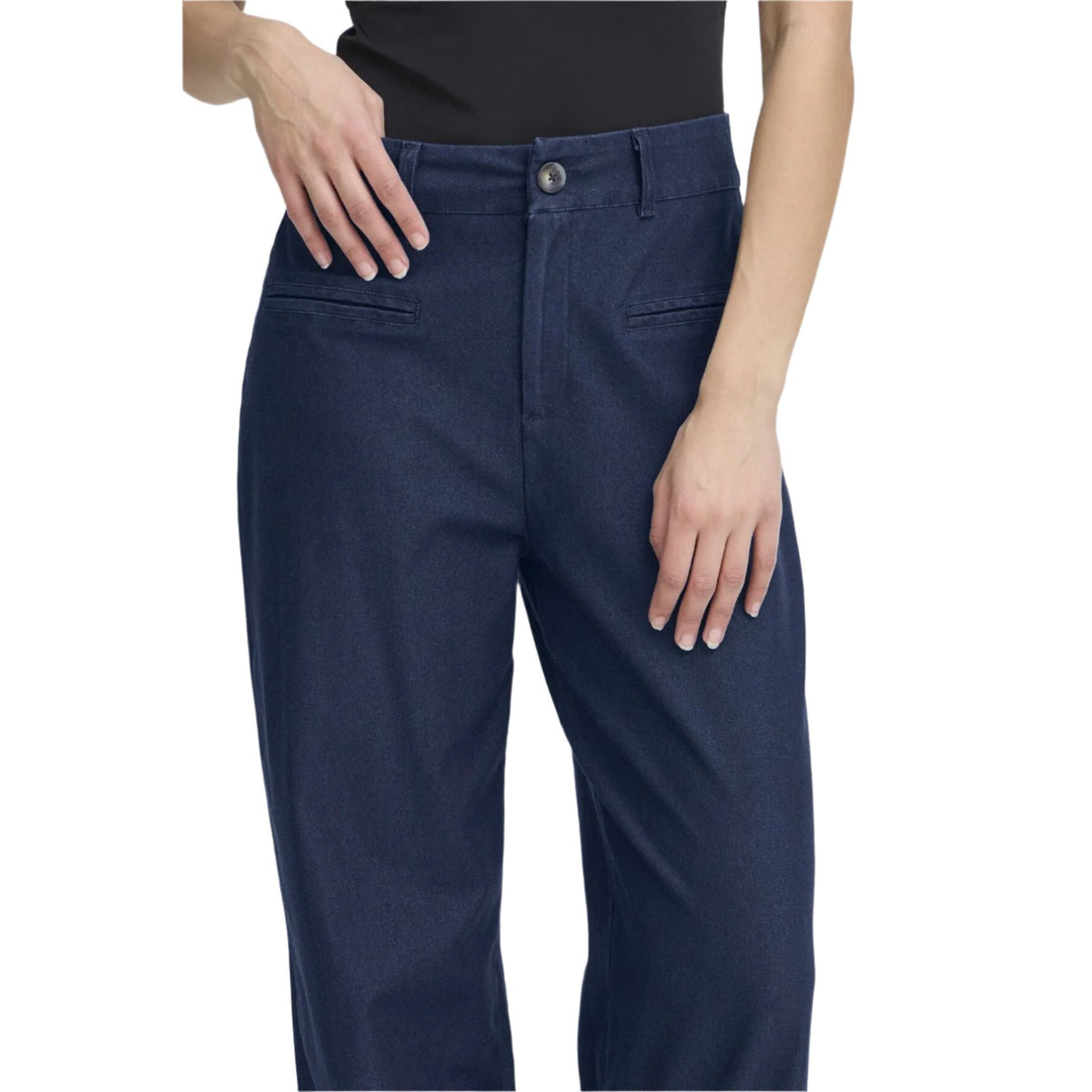 Ichi Womens Pants Kate Denim Dark Blue