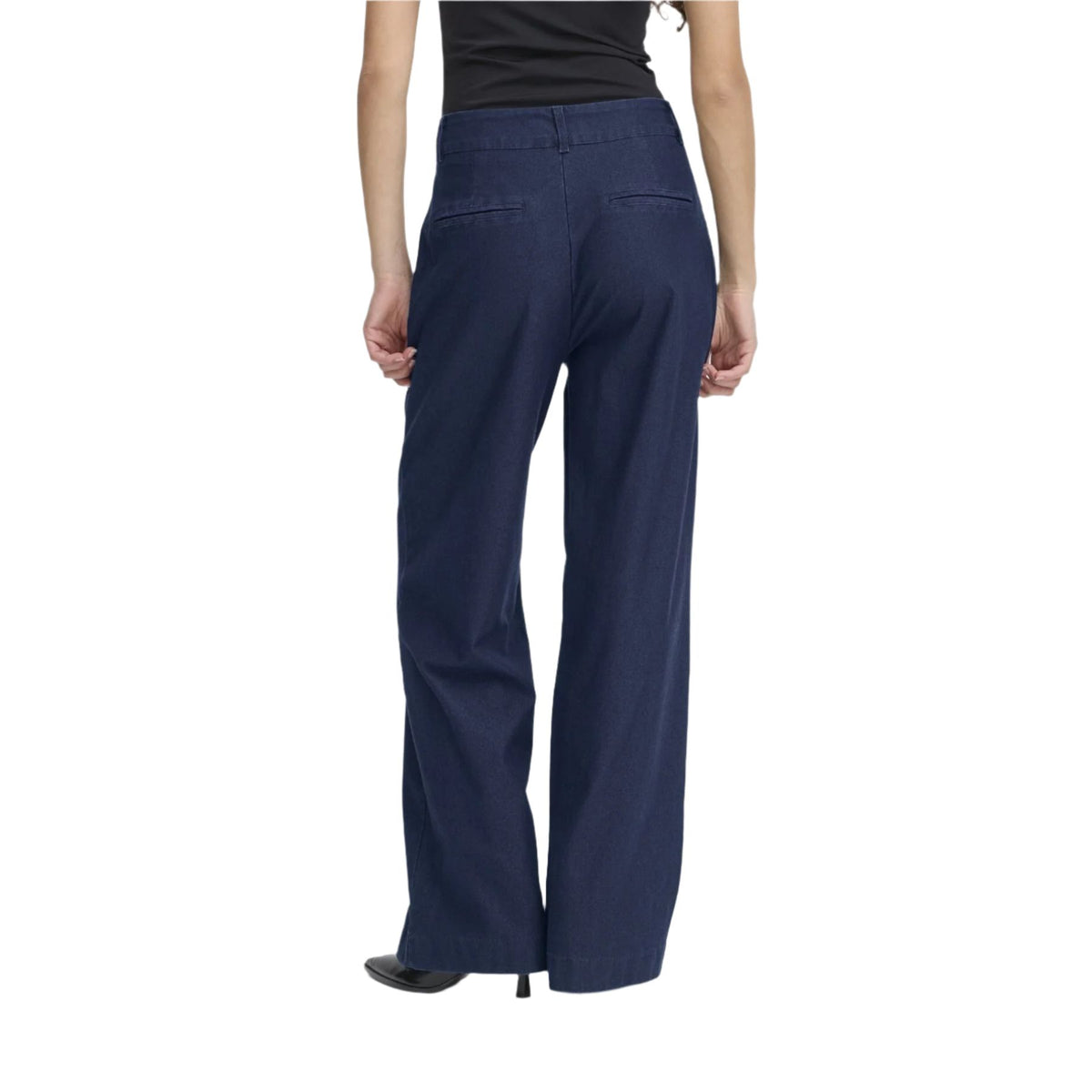 Ichi Womens Pants Kate Denim Dark Blue