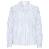 Ichi Womens Shirt Litu Creme/Blue Stripe
