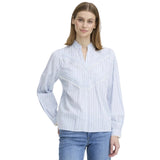 Ichi Womens Shirt Litu Creme/Blue Stripe