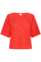 Ichi Womens Ihlaluha Pullover Fiery Red