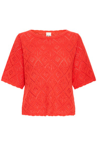 Ichi Womens Ihlaluha Pullover Fiery Red