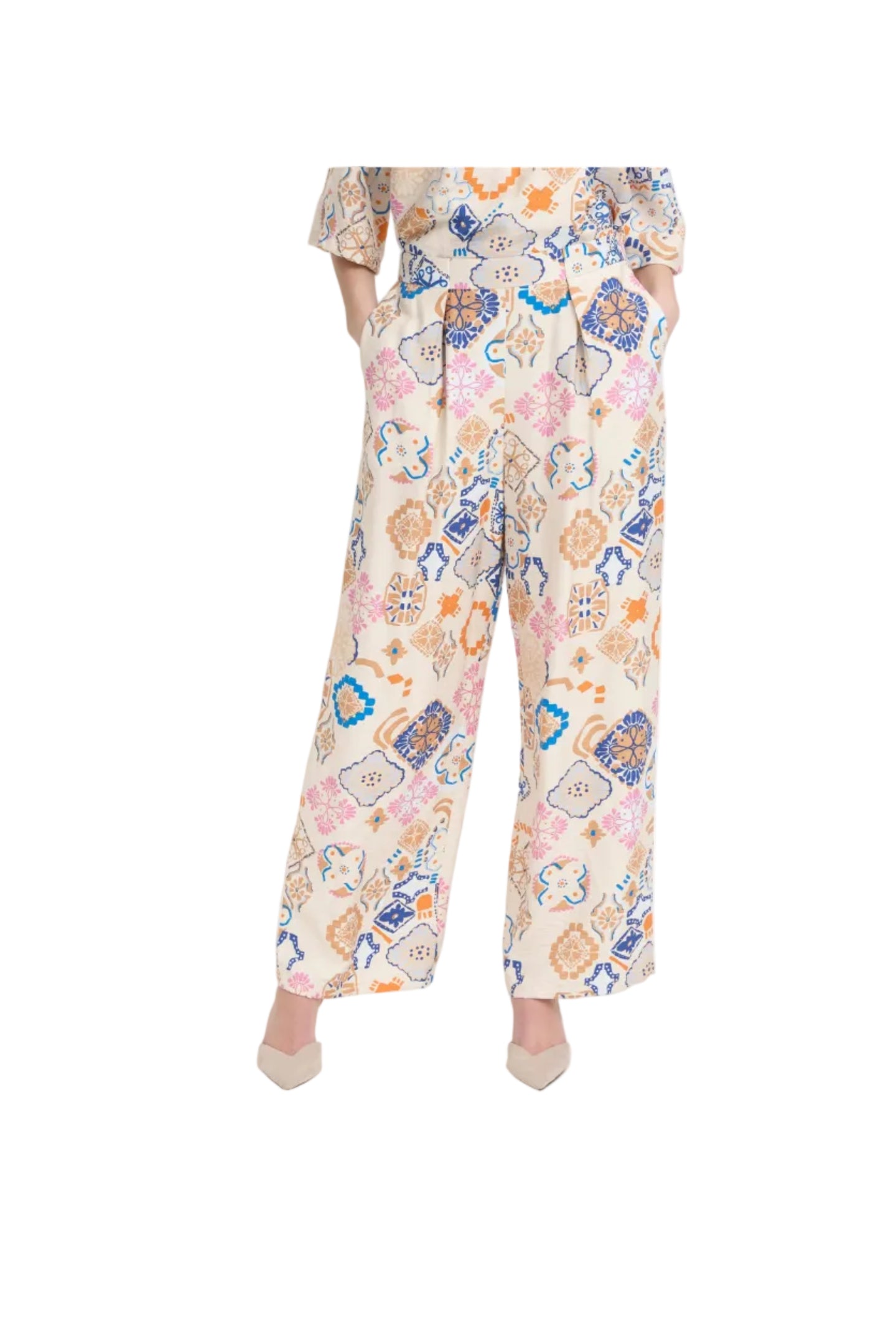 Ichi Womens Ihlancie Trousers Graphic Tile