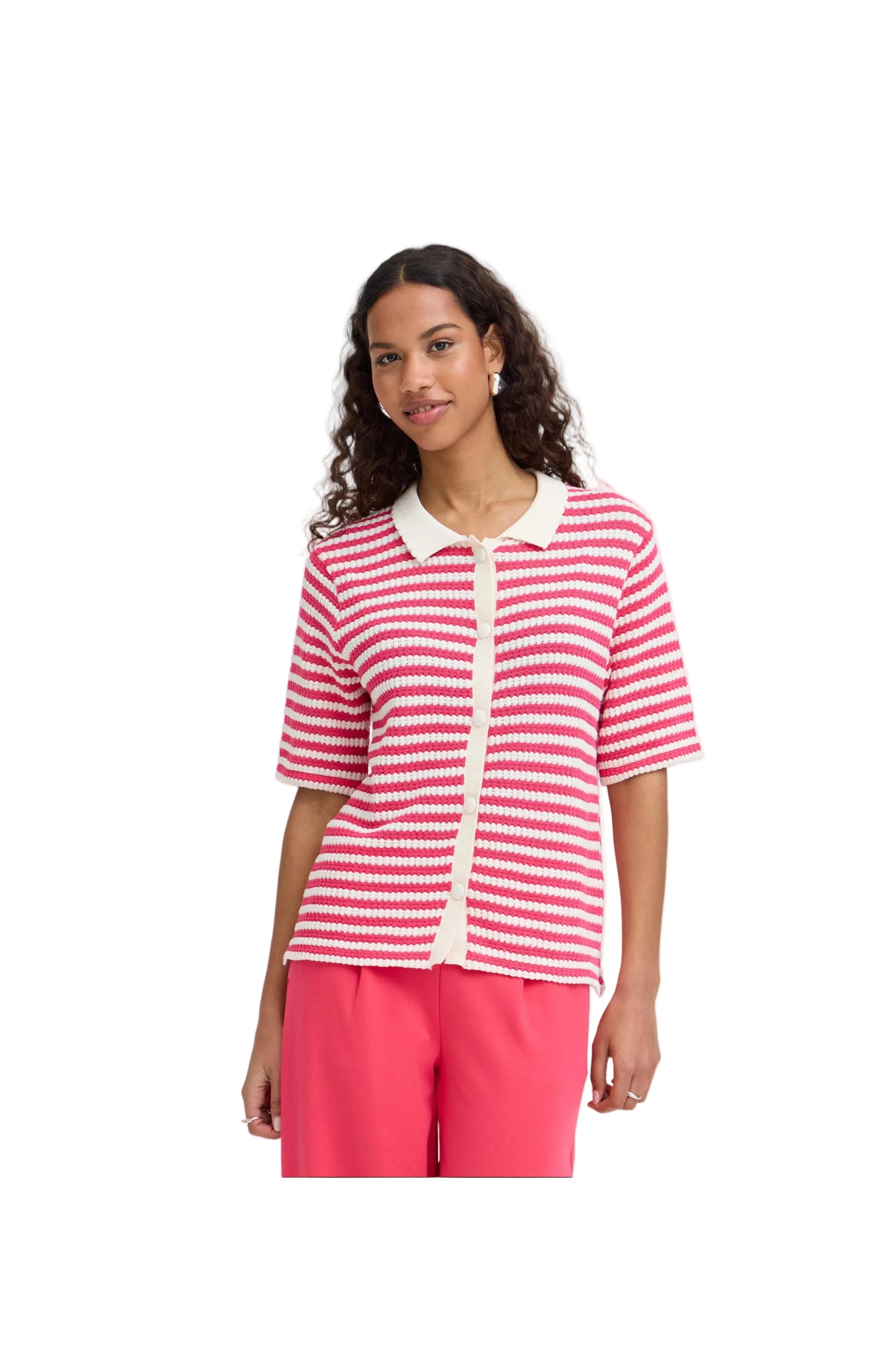 Ichi Womens Ihlorianna Shirt Azalea Birch Stripe