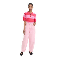 Ichi women's pink denim jeans with zip