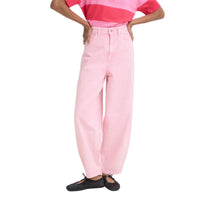 Ichi women's pink denim jeans with zip