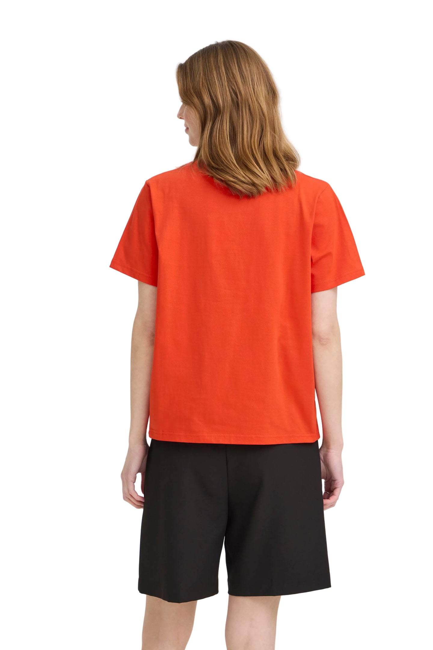 Ichi Womens Ihlomoni T-Shirt Fiery Red/Wild Orchid