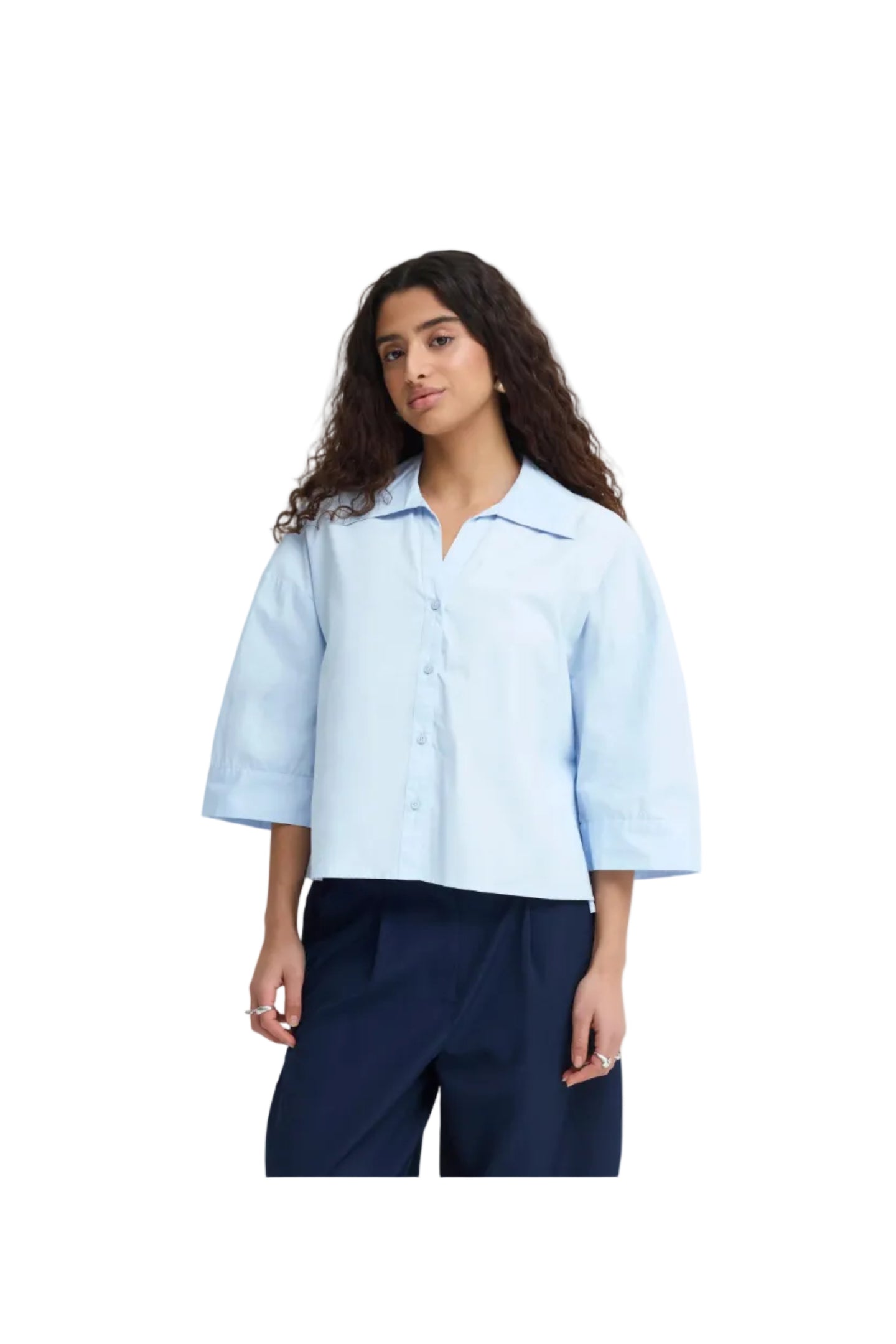 Ichi Womens Ihluanne Shirt Floaty Blue