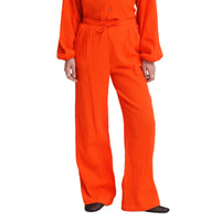 Ichi women's red trousers with drawstring