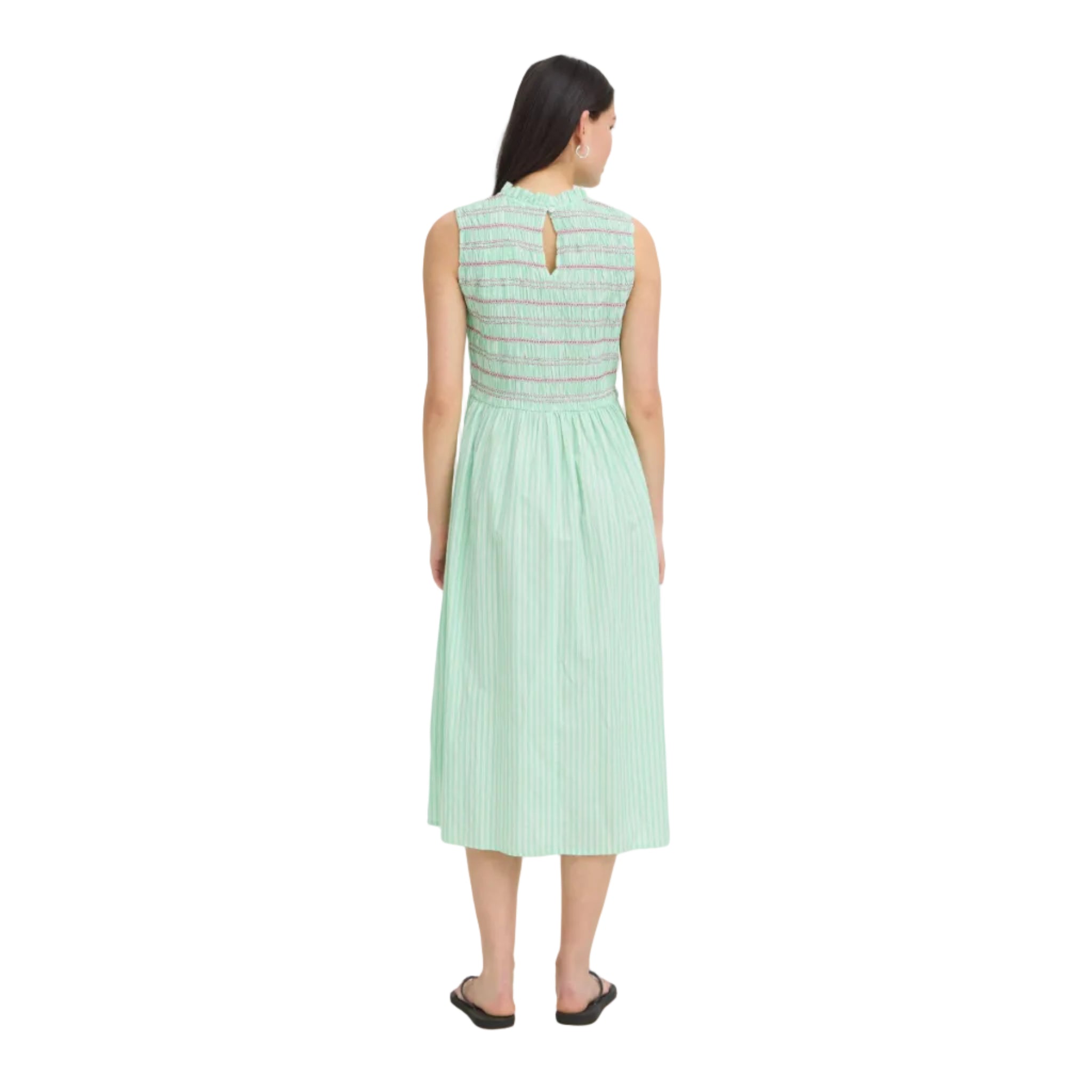 Ichi Womens Ihlocy Dress Green/Birch Stripe