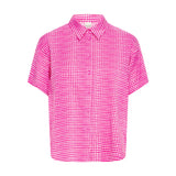 Ichi Womens Ihaya Shirt Pink/White Graphic Scallop