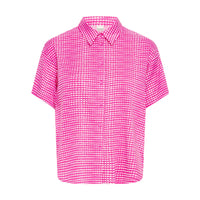 Ichi Womens Ihaya Shirt Pink/White Graphic Scallop