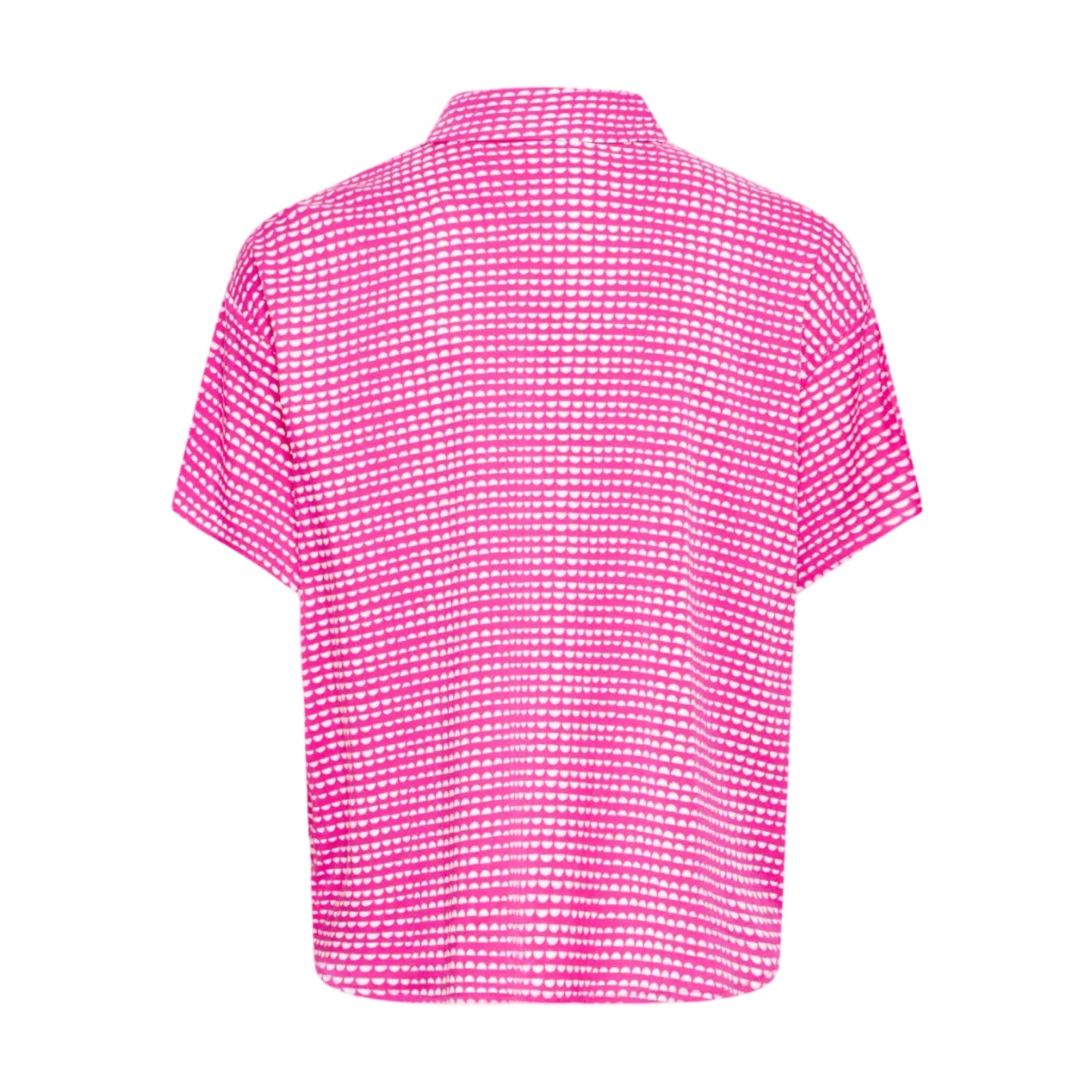 Ichi Womens Ihaya Shirt Pink/White Graphic Scallop