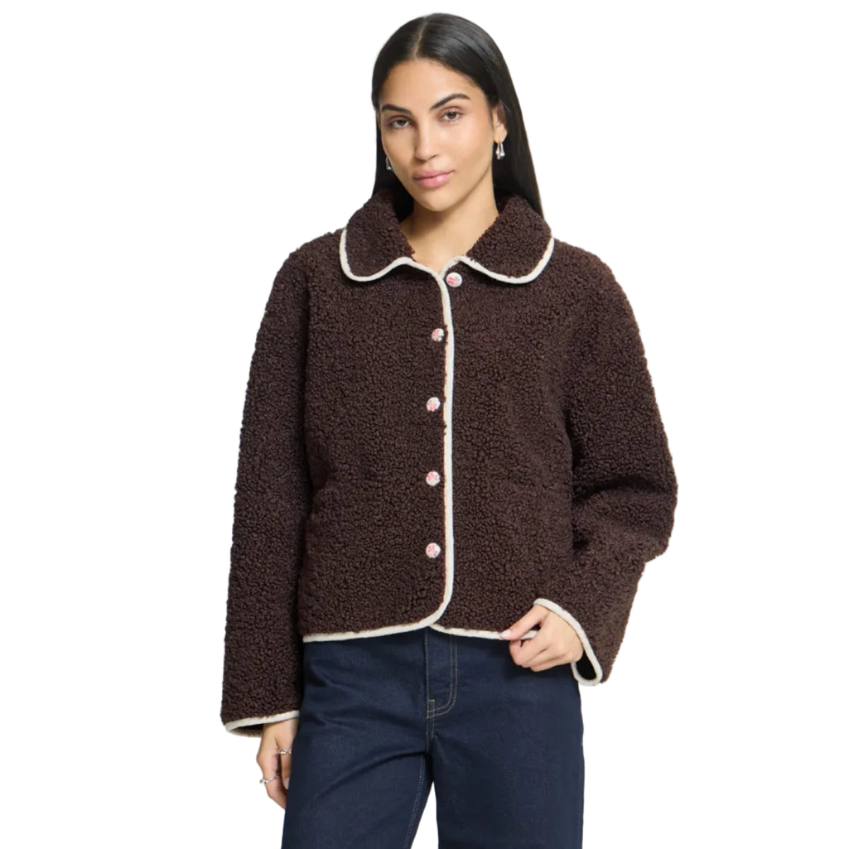 Ichi Hoziva women's coffee bean brown jacket