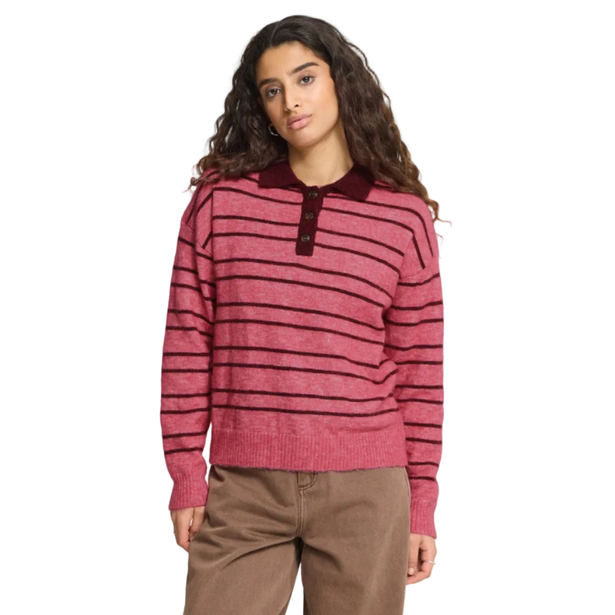 Ichi Sage women's fruit dove and zinfandel knitted jumper