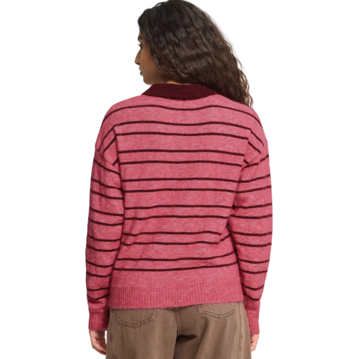 Ichi Sage women's fruit dove and zinfandel knitted jumper