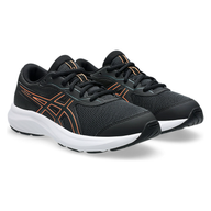 Asics kids' black and green lace-up trainer