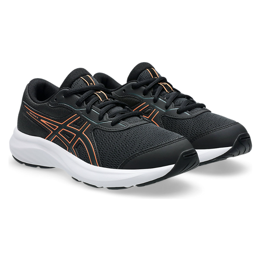 Asics kids' black and green lace-up trainer
