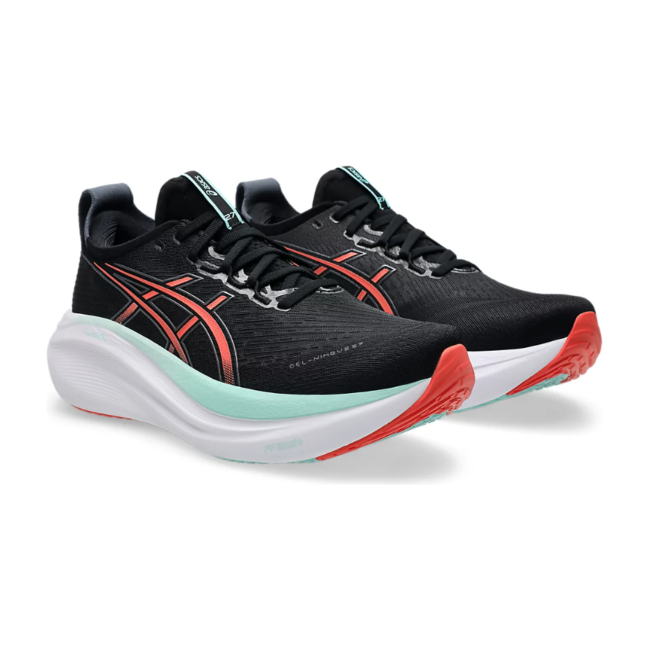 Asics Mens Trainer Gel-Nimbus 27 Black/Coral Reef
