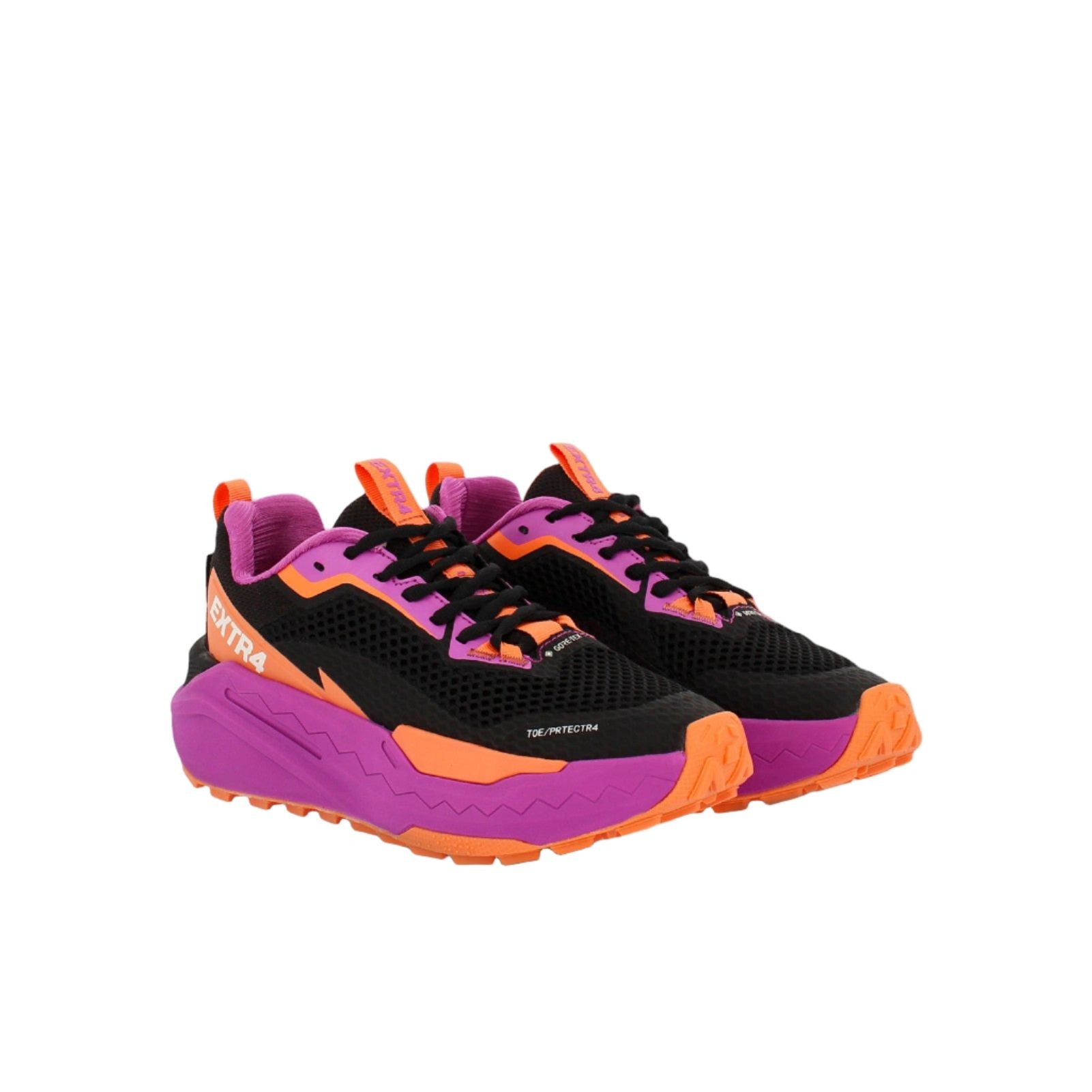 Extr4 women's black mesh lace-up trainer