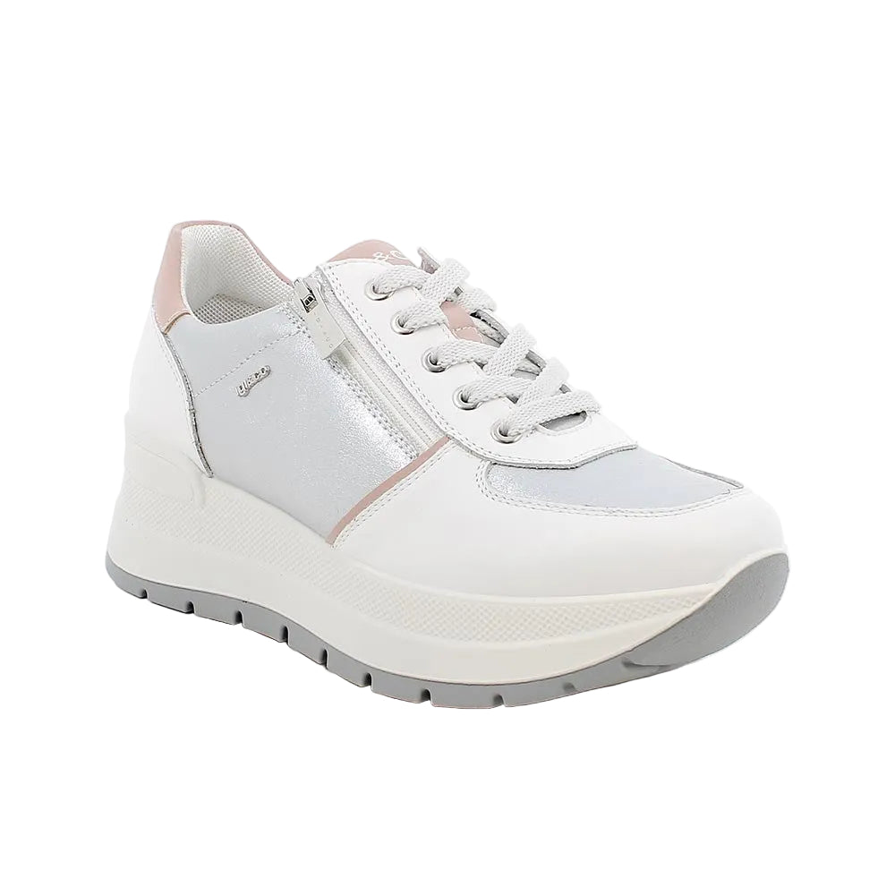 Igi&co women's white leather lace-up trainer