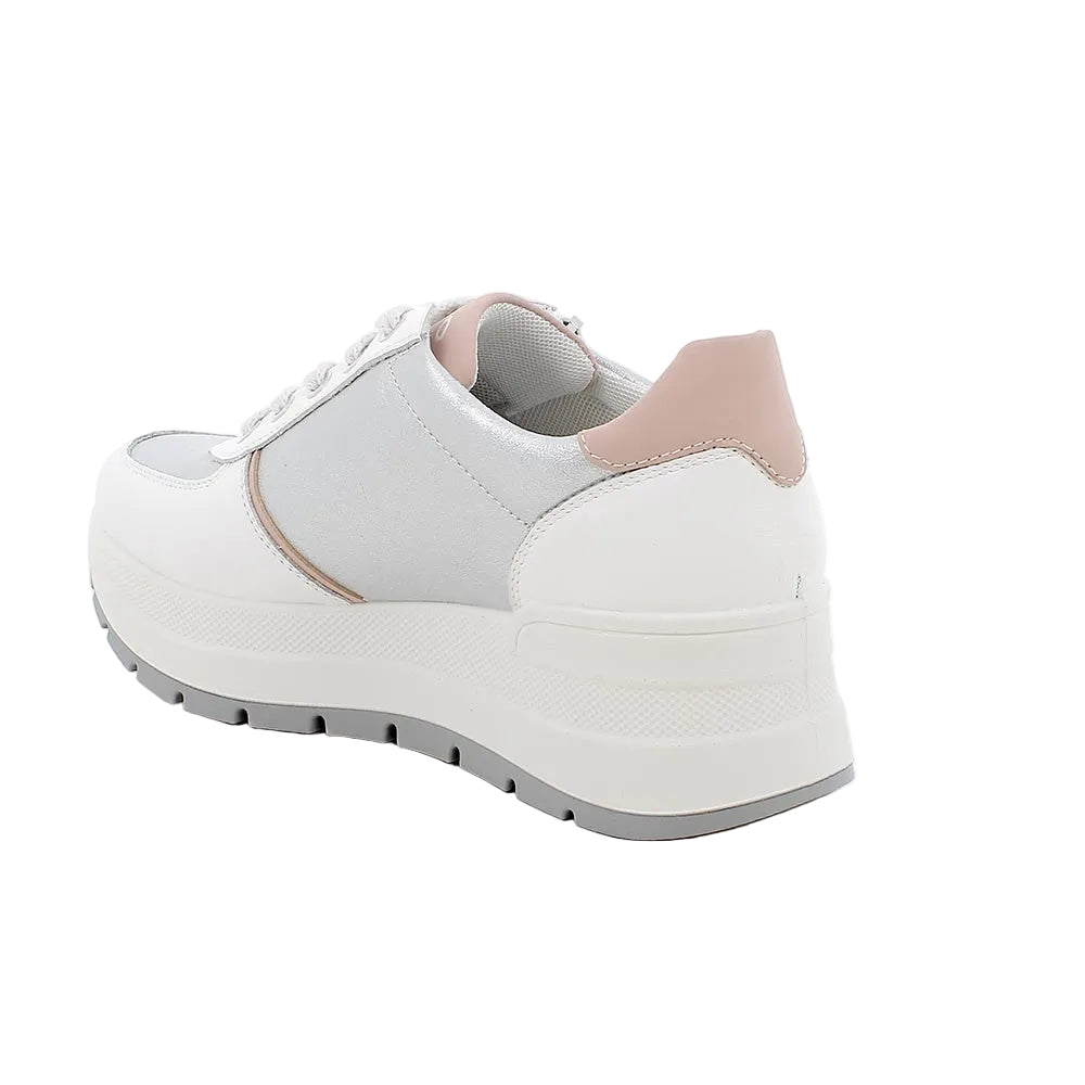 Igi&co women's white leather lace-up trainer