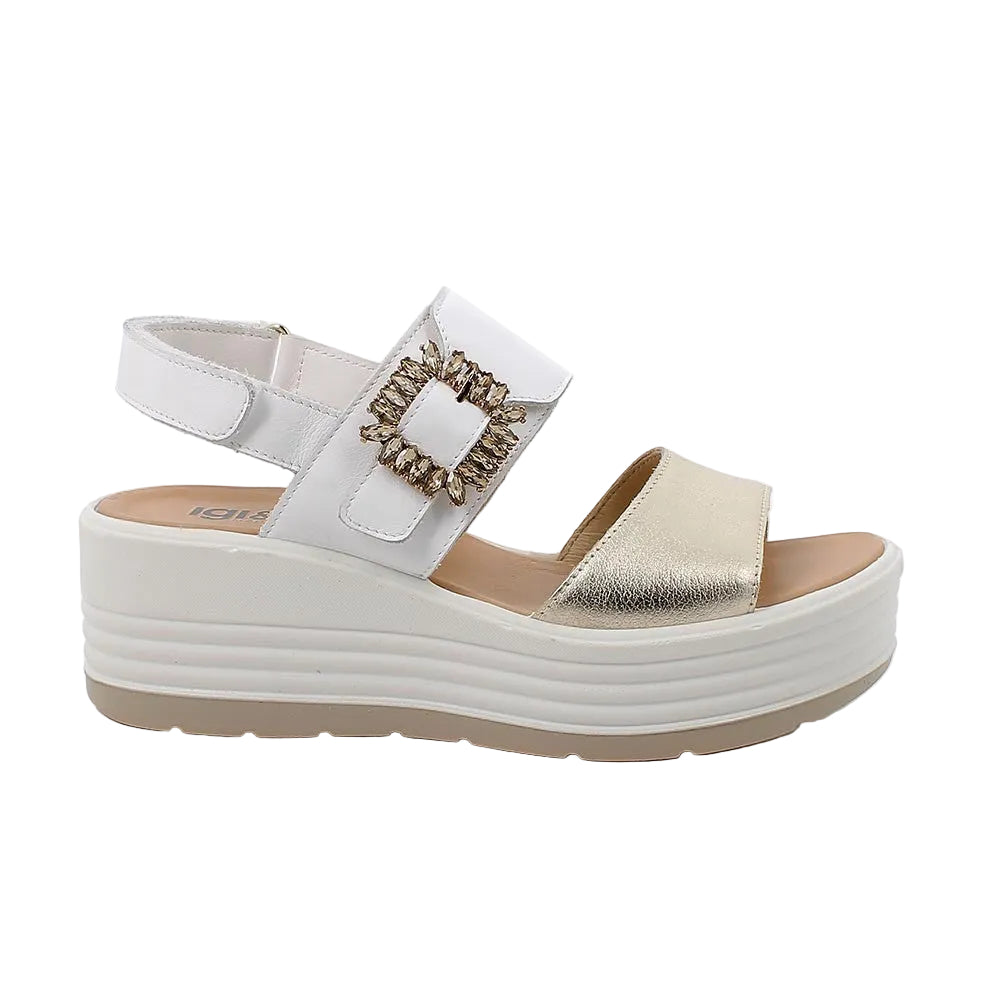 Igi&Co Womens Sandal 1164522 Platino/Bianco