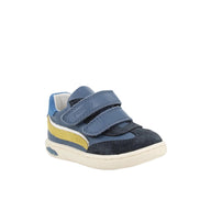 Primigi boys' navy leather trainer with velcro