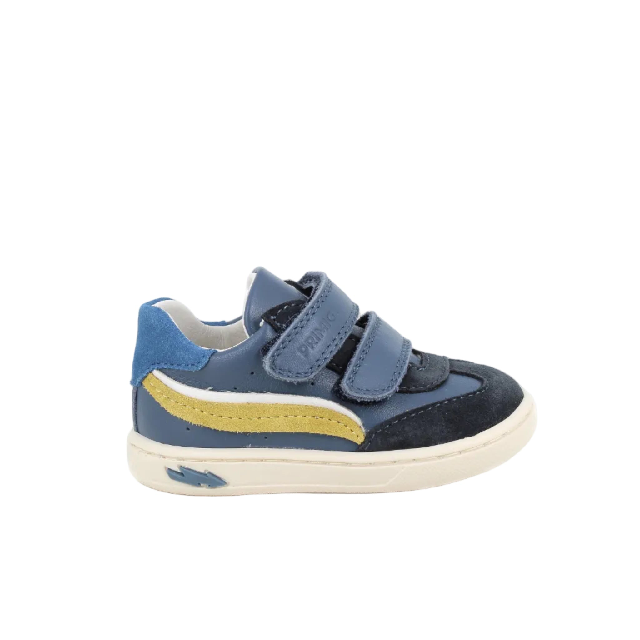 Primigi boys' navy leather trainer with velcro