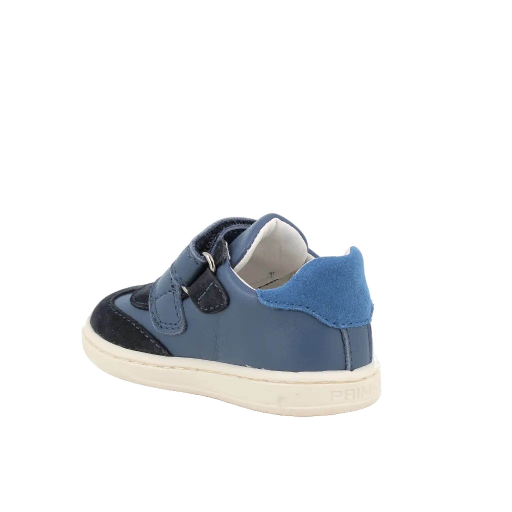 Primigi boys' navy leather trainer with velcro