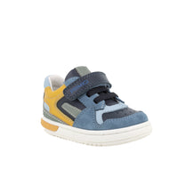 Primigi boys' blue leather trainer with velcro