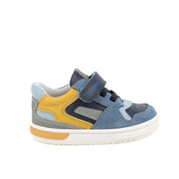Primigi boys' blue leather trainer with velcro