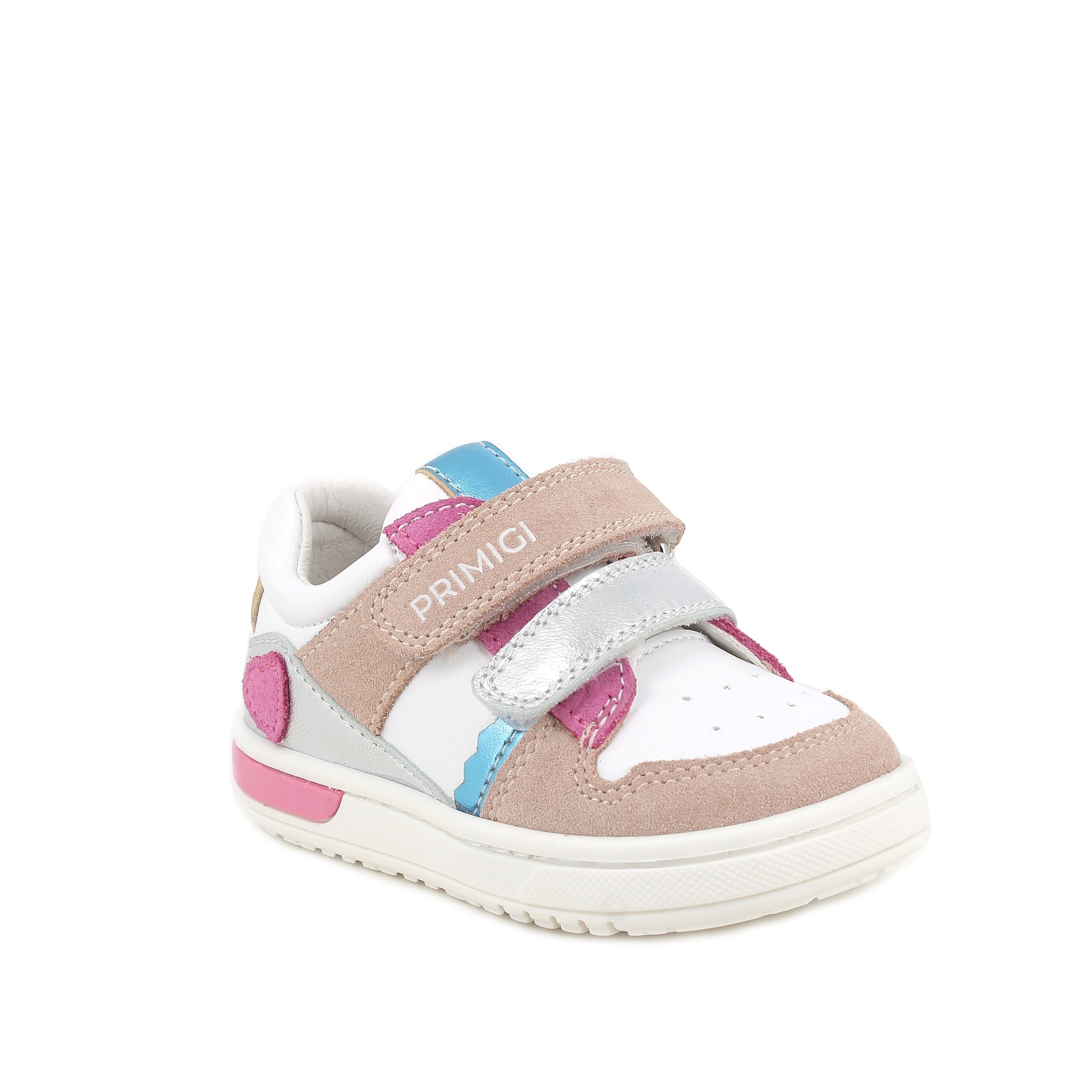 Primigi girls' leather trainer with velcro
