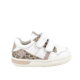 Primigi girls' beige leather trainer with velcro